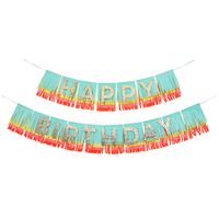 Rainbow Happy Birthday Fringe Banner