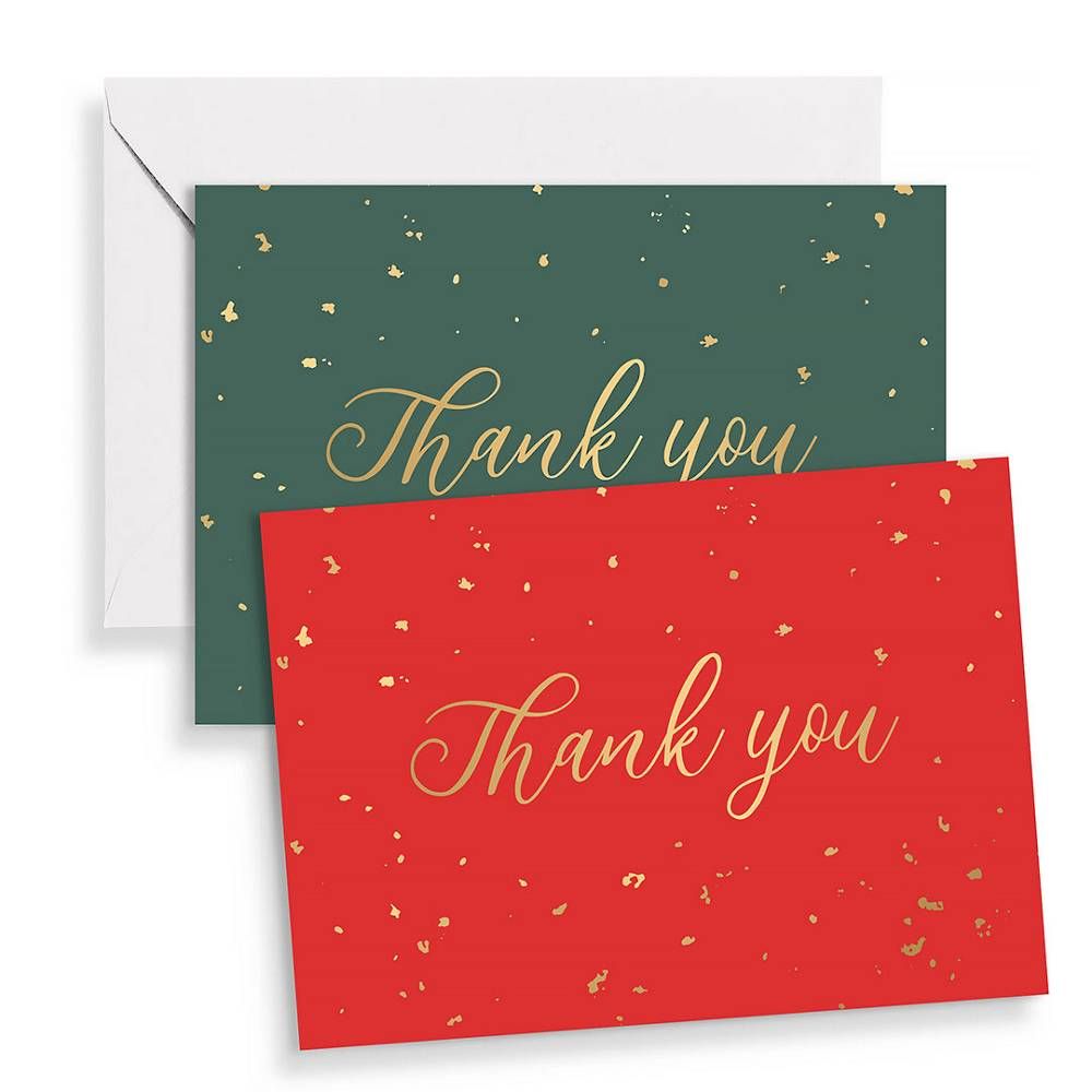 Gold Flecks Holiday Thank You Card Set