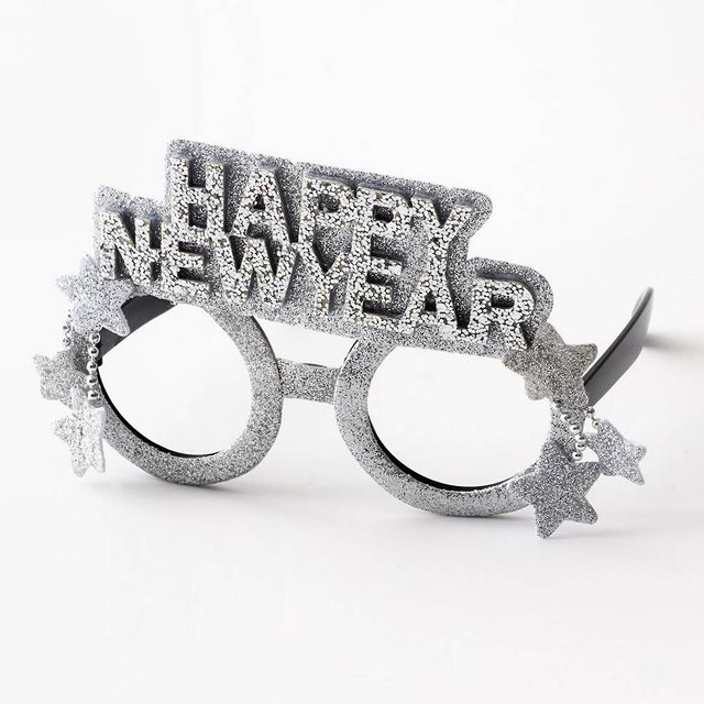 Happy New Year Chunky Glitter Paper Glasses