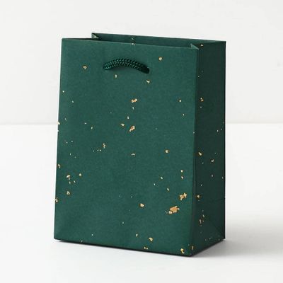 Gold Fleck On Green Small Gift Bag