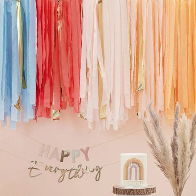 Pastel Rainbow Ceiling Streamers