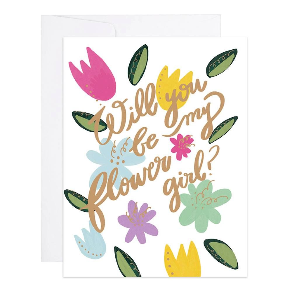 Be My Flower Girl Wedding Card