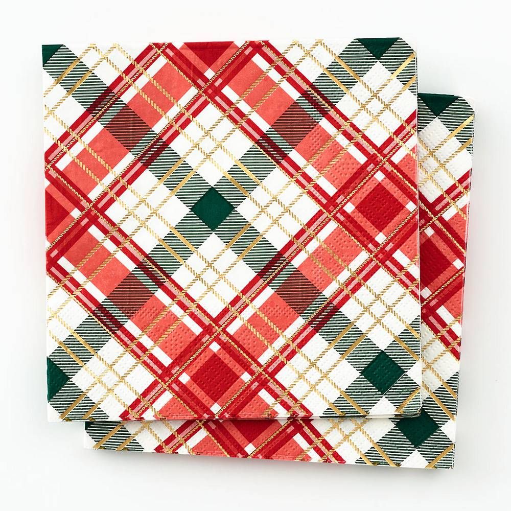 Christmas Tartan Plaid Large Napkins