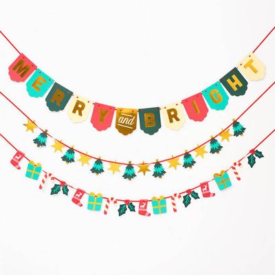 Merry And Bright 3-Strand Banner