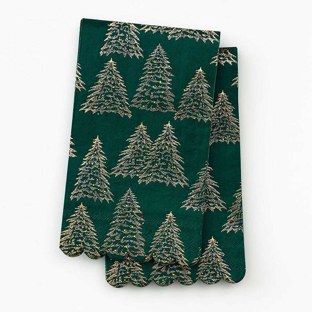 Gold Christmas Tree Guest Napkins