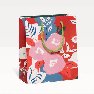 Ruby Red Flowers Medium Gift Bag