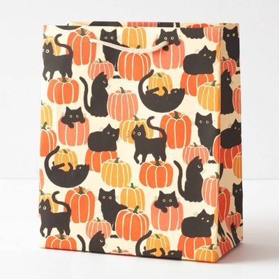 Pumpkins With Black Cats Medium Gift Bag