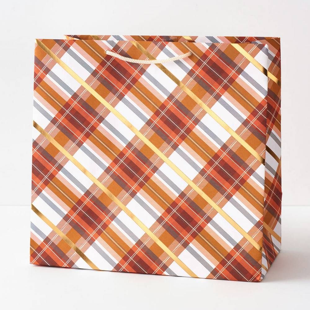 Fall Plaid Large Gift Bag