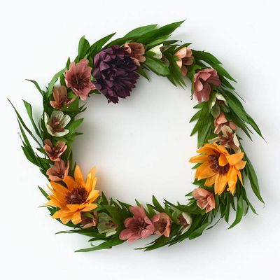 Fall Blooms Paper Wreath