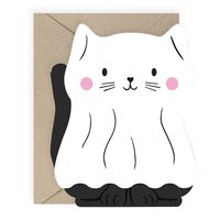 Ghost Cat Halloween Card