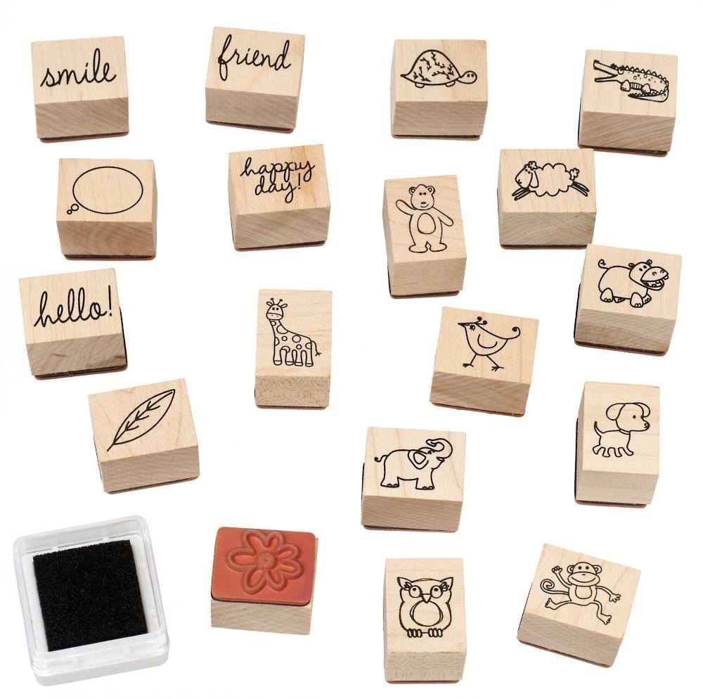 Happy Animals Rubber Stamp Set