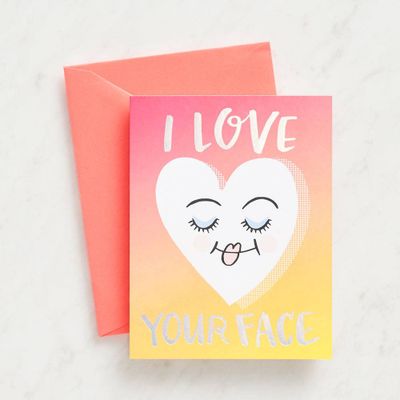 I Love Your Face Valentine Card