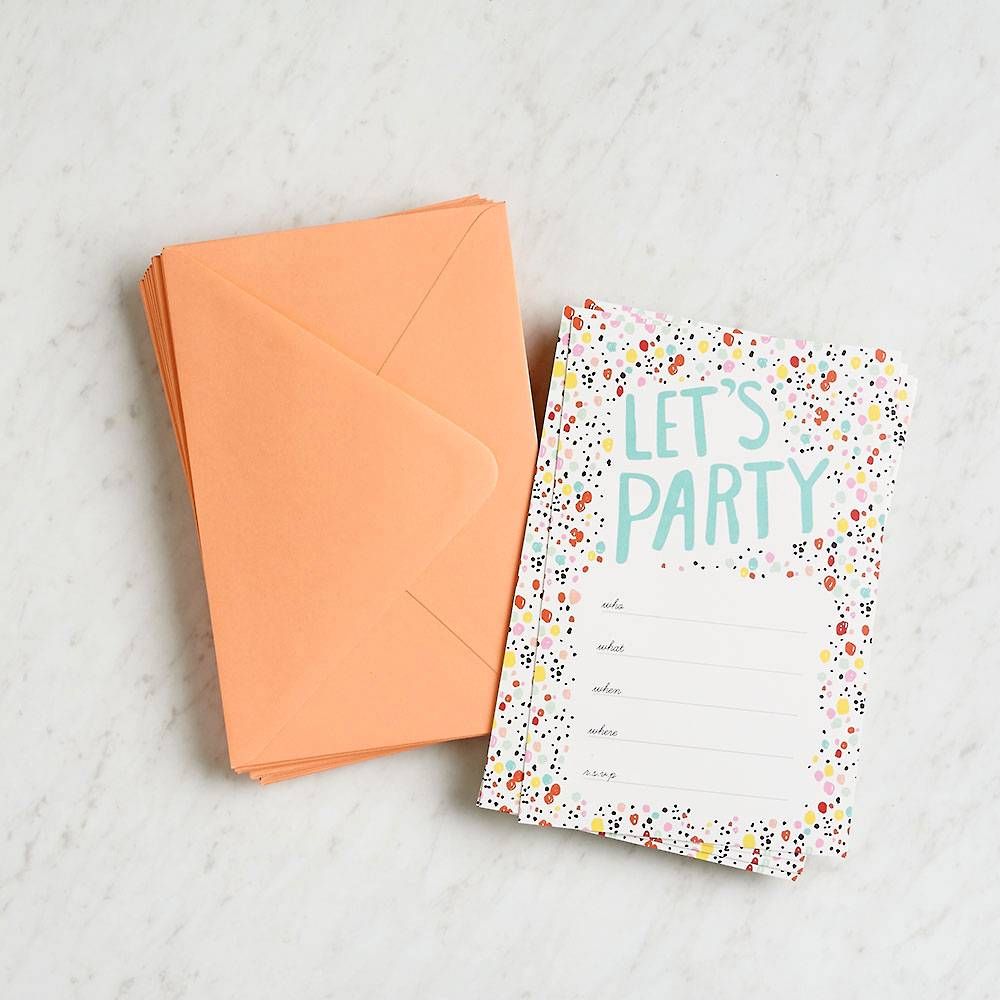 Sprinkles Confetti Fill-In Invitations