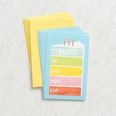 Birthday Cake Fill-In Invitations