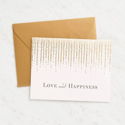 Love and Happiness Gold Foil Wedding Card