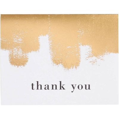 Gold Foil Paint Roller Thank You Card Set