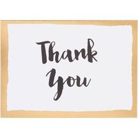 Gold Foil Brush Border Thank You Card Set