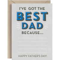 Best Dad Fill-In Father's Day Card