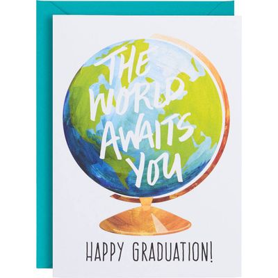 The World Awaits You Graduation Card