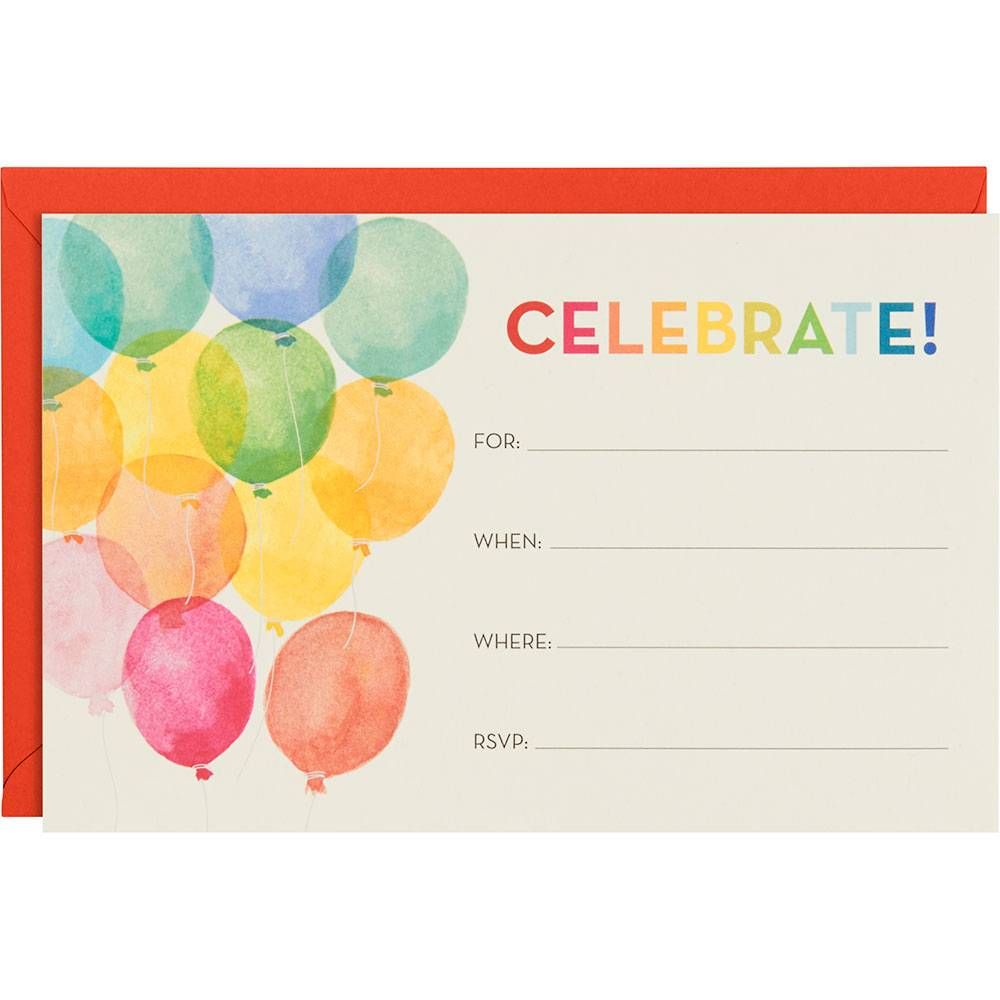 Balloons Fill In A9 Party Invitations