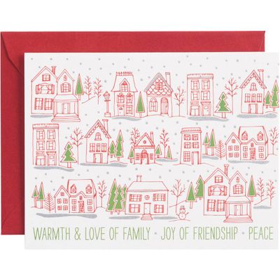 Glitter Holiday Village Card Set