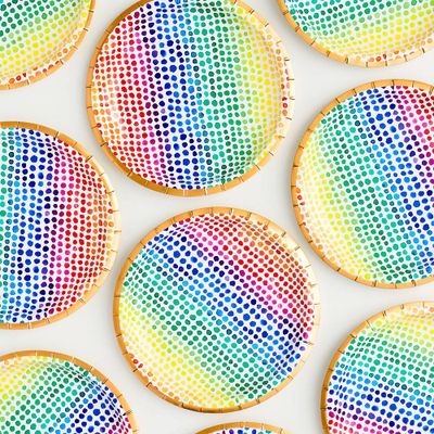 Watercolor Rainbow Dot Small Plates