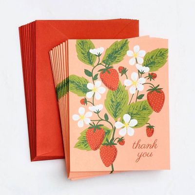 Strawberries Thank You Card Set