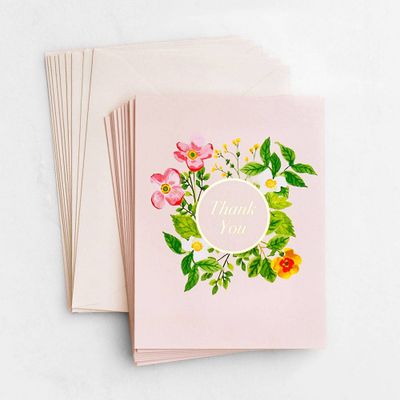 Blush Botanical Thank You Card Set
