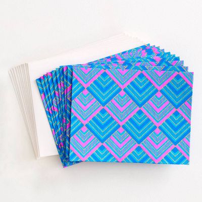 Geometric Neon Stationery Set