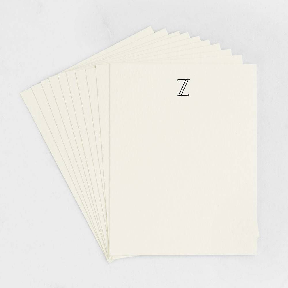 Z Monogram Letterpress Stationery Set