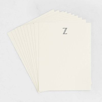 Z Monogram Letterpress Stationery Set