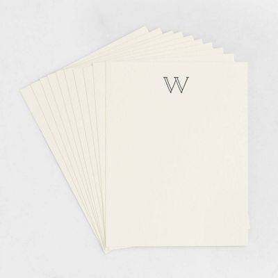 W Monogram Letterpress Stationery Set