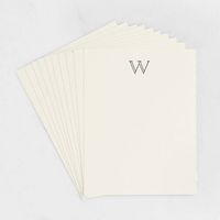 W Monogram Letterpress Stationery Set