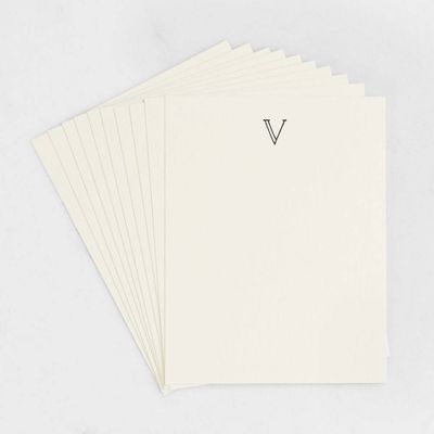 V Monogram Letterpress Stationery Set