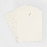 V Monogram Letterpress Stationery Set