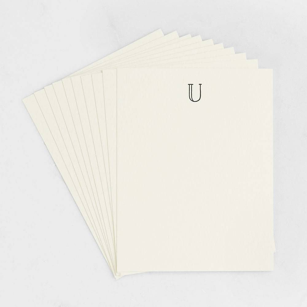 U Monogram Letterpress Stationery Set