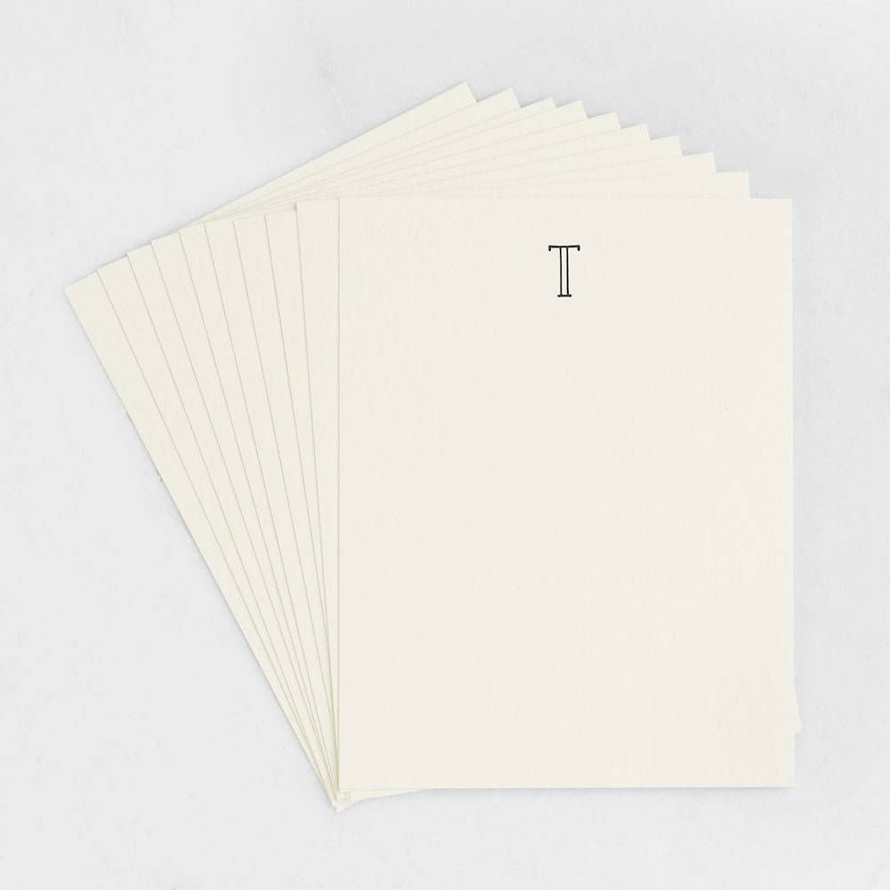 T Monogram Letterpress Stationery Set