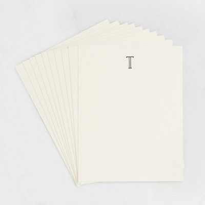 T Monogram Letterpress Stationery Set