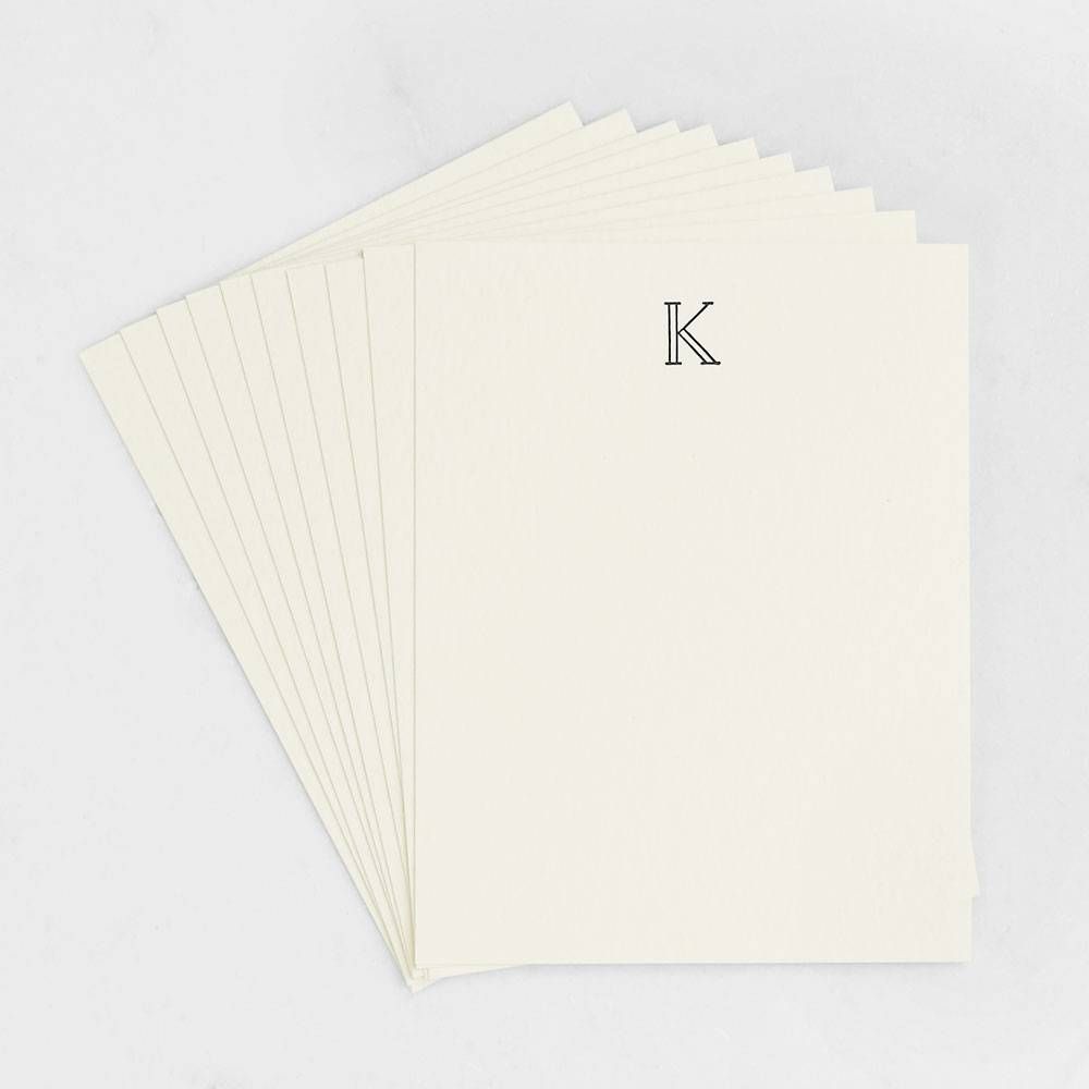 K Monogram Letterpress Stationery Set