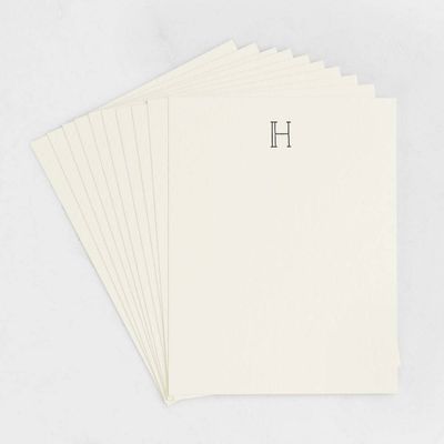 H Monogram Letterpress Stationery Set