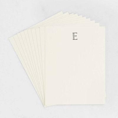 E Monogram Letterpress Stationery Set