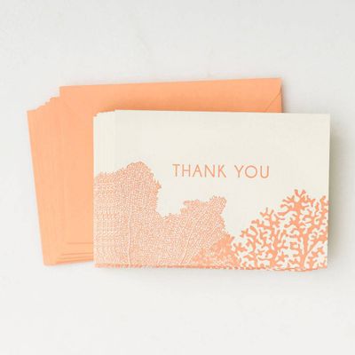 Coral Thank You Card Set