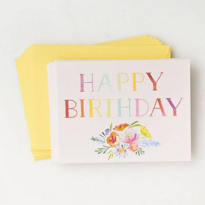 Multicolor Happy Birthday Note Card Set