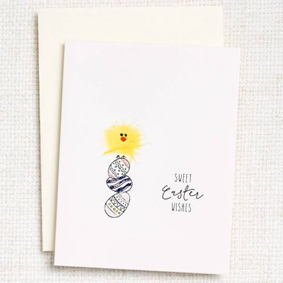 Handcrafted Sweet Easter Wishes Chick Card