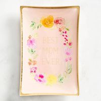 Best Mom Ever Floral Trinket Dish