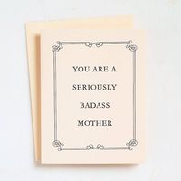 Seriously Badass Mother's Day Card