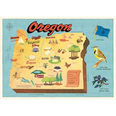 Oregon Map Flat Wrap