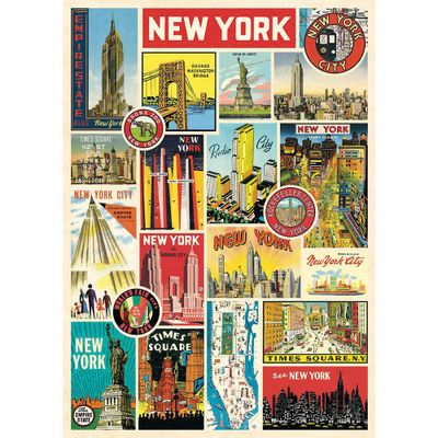 New York City Collage Flat Wrap