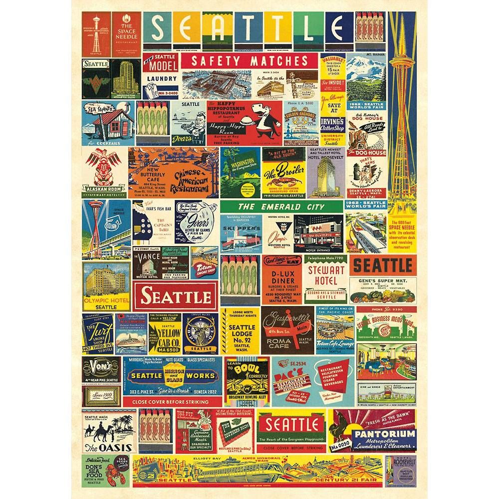 Seattle Matchbooks Flat Wrap