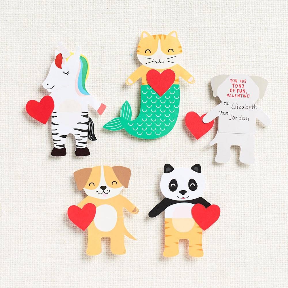 Mix & Match Critter Valentine Card Kit